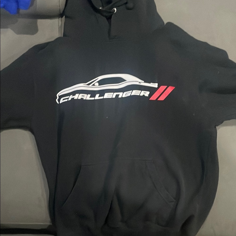 Black Challenger Hoodie with Red and White Logo